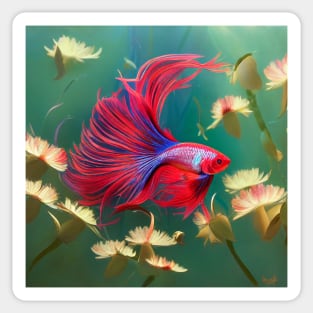 Floral betta fish 3 Sticker